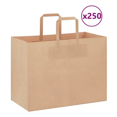 (brown, x x cm/ pcs) vidaXL Paper Bags pcs with Handles White 21x11x28 cm Paper Grocery Bag