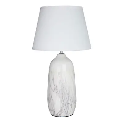 Premier Housewares Reading White Ceramic Table Lamp/ Office Reading Lamp/ w25 x d25 x h46cm.