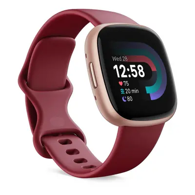 Fitbit Versa Gold Dial Red Rubber Strap 40mm Smart Watch