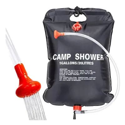 (L) 10/20L Outdoor Shower Bag Solar Heating Bathing Bag Removable Hose Folding Portable Hot Wate