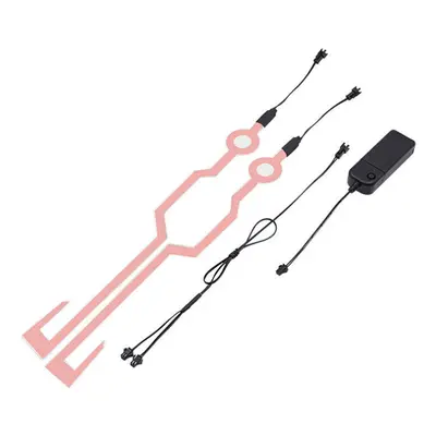 (Pink) 2PCS Waterproof Cycling Helmet Light Riding Signal EL Strip Flashing LED Durable Kit Bar 