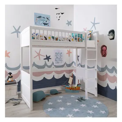 Lottie Highsleeper Cabin Bed with Straight Ladder in Classic White