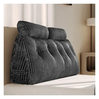 (150*50*20CM, Grey) Large Wedge Back Pillows, Headboard Triangular Rest Reading Pillow, Lumbar S