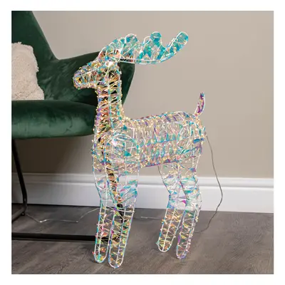 60cm Light up Iridescent Shimmer Christmas Reindeer with Warm White LEDs