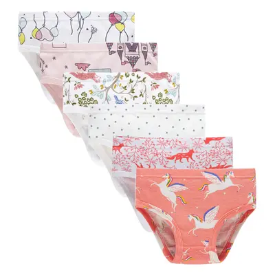 Cadidi Dinos 100% Cotton Soft Cotton Panties Big Girls' Undies Assorted Underwear (Pack of 6) Si