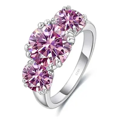 (pink, 6) Sace Gems Gra Certified 2ct Moissanite Ring Vvs1 Lab Diamond Solitaire Ring For Women 