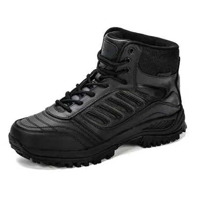 (black, 42) Bona Men Hiking Shoes Mid-top Split Leather Outdoor Sneaker Men Comfy Trekking Boots