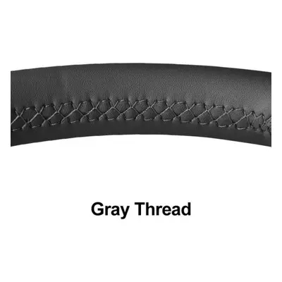 (gray) Black Artificial Leather No-slip Car Steering Wheel Cover For Renault Clio 2001-2012 Loga