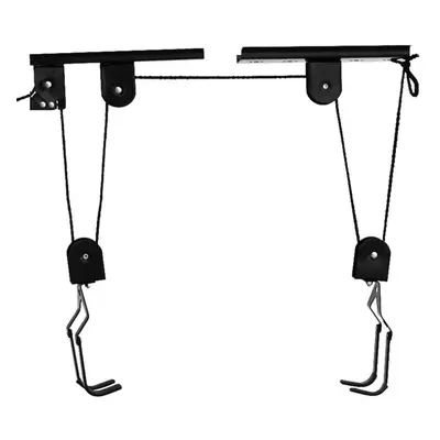 (black) Bicycle Hoist Garage Storage Bike Lift Pulley System With 60kg Bearing Overhead Bike Rac