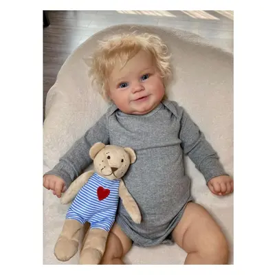 (as the picture, Finished doll 1pcs) Cm 3D-paint Skin Art Reborn Baby Doll With Vein Soft Cloth 