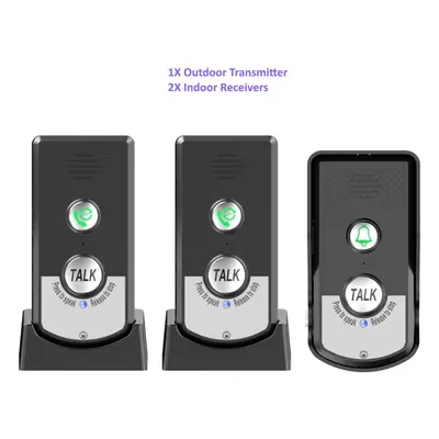 (black, 1v2) 2.4ghz Wireless Audio Intercom Door Phone Two Way Voice Doorbell H8 Voice Sender&re