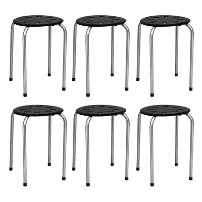 Set of Stack Stools Metal Frame Backless Stools w/ Round Top