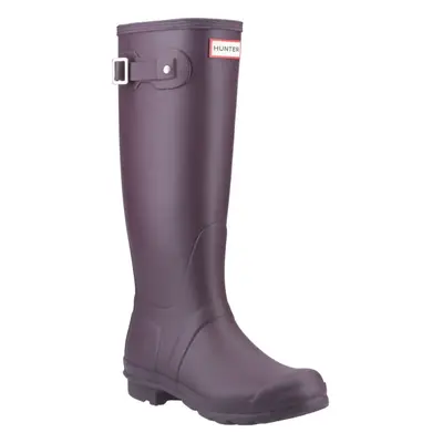 (Black, (Adults')) Hunter Original Tall Rubber Women's Black/Grape Wellington Boots