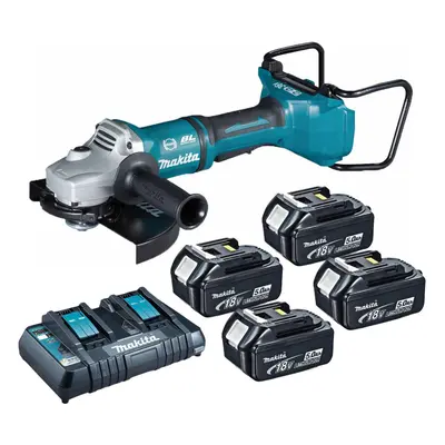 Makita DGA900PT4 18v / 36v Cordless Brushless 230mm 9" Angle Grinder - X 5.0ah