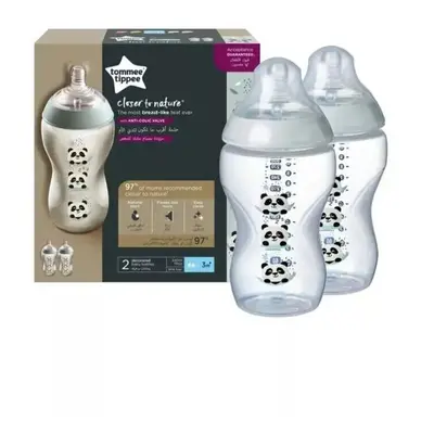 Tommee Tippee Closer To Nature Feeding Bottle Girl 340ml-Pack Of