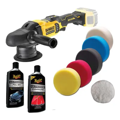 Dewalt DCM848N 18v Brushless Dual Action Polisher 125mm Pads + Meguiars Car Care