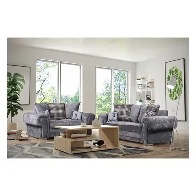 (3+2 Seater) Verona Sofa Grey Fabric Corner and 3+2 Seater