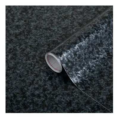 (10m) GRANITE BLACK sticky back plastic vinyl wrap film (67.5cm wide)