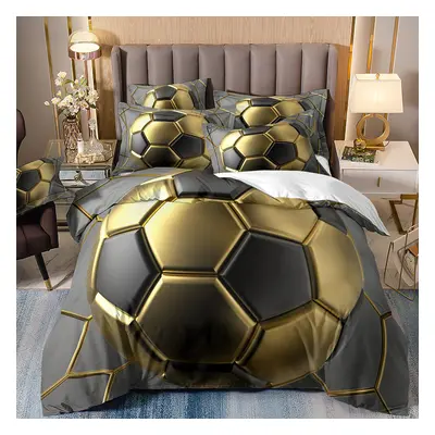 (Style 30, Single(135X200CM/2PCS)) Football Kids Bedding Single Double Duvet Cover UK