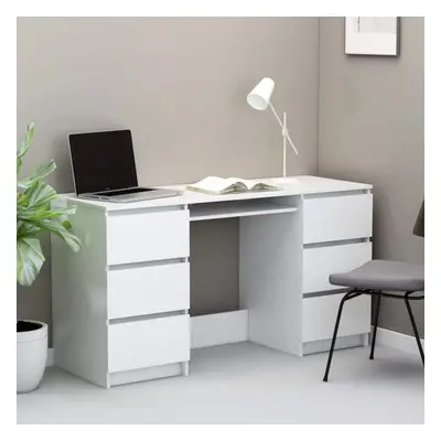 Writing Desk White 140x50x77 cm Chipboard