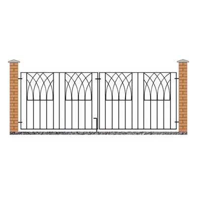 (2385-2455mm GAP X 812mm High) Abbey Modern Metal Driveway Garden Gates