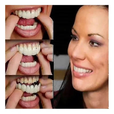 A Pair Upper & Lower High Quality Denture Instant Smile Comfort Fit Flex Cosmetic Teeth Denture 