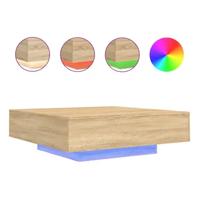 (sonoma oak, x x cm) vidaXL Coffee Table with LED Lights Hallway Tea Side End Table Sofa Table