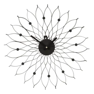 Styro Wall Clock, Metal, Black