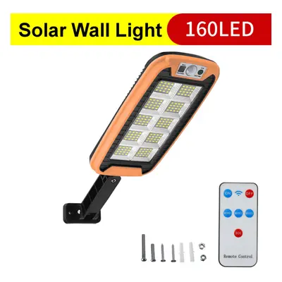 (160 LED - B) COB LED Solar Street Wall Light PIR Motion Sensor Dimmable Lamp Outdoor Garden