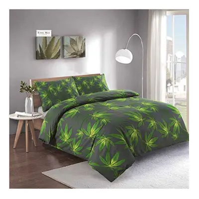 Papa Jones Cannabis Marijuana Leaf Weed print Duvet/Quilt Cover Set + Pillow Cases Piece bedding