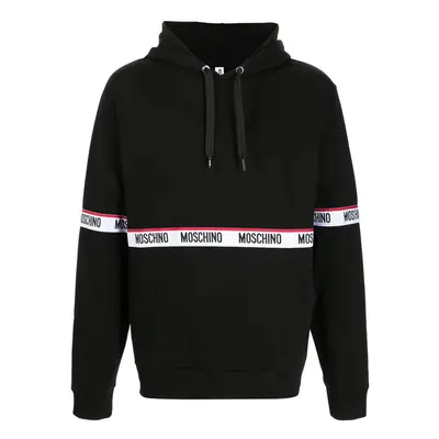 (555 Black, M) Moschino Logo Tape Hoodie