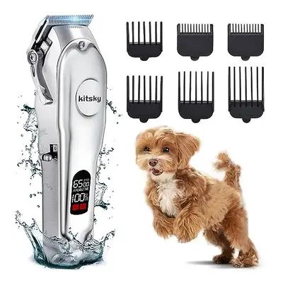 kitsky Dog Clippers, Dog Grooming kit, Professional for Thick Coats/Heavy Hair, Low Noise Rechar