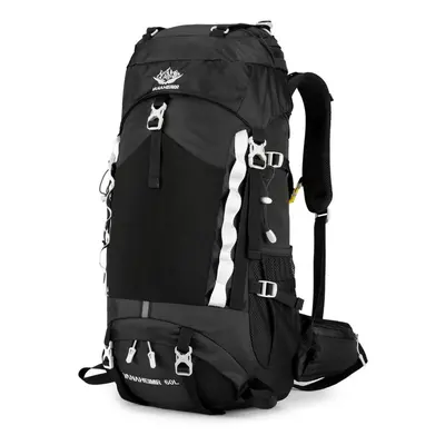 (black) 60l Waterproof Hiking Backpack Camping Travel Daypack With Rain Cover For Camping Hiking