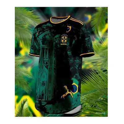 (as the picture, M) Brazil Green Special Design Jersey