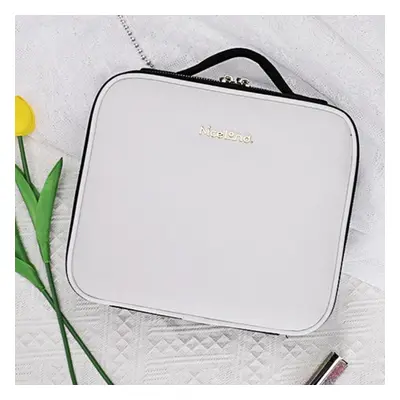 (white, 26x23x11cm) Smart Led Cosmetic Case With Mirror Cosmetic Bag Travel Makeup Bags For Wome