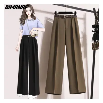 (light brown, XL) Dimanaf New Plus Size Spring Summer Long Pants Women Elastic Waist Loose Casua