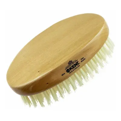 Kent Oval Military Style Bristle Brush for Men, Cherry Wood White