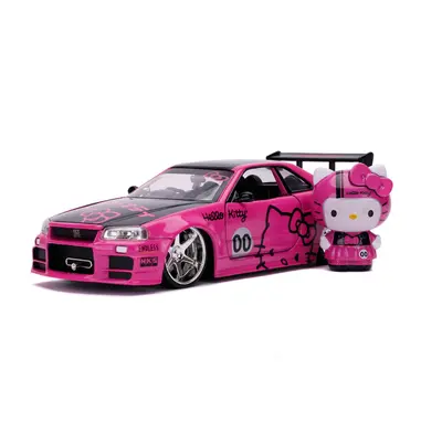 Toys Gtr R34 Skyline Car Die-cast Opening Doors Boot Bonnet Includes Kitty Figure 1:24 Scale Pin