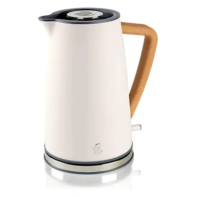 (Cotton White, single) SK14610WWHTN Nordic kettle, wood effect, soft touch, 1.7L 3KW, matte cott