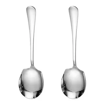 2 Pcs Stainless Steel Large Buffet Serving Spoons Stainless Steel Serving Spoon Silver Serving S