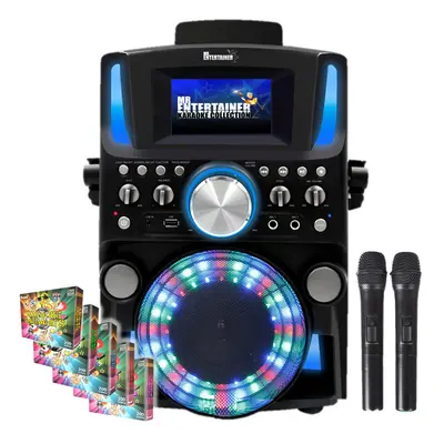 (Wireless, Songs) Groovebox Bluetooth CDG Karaoke Machine. Built in Screen & Disco Lights