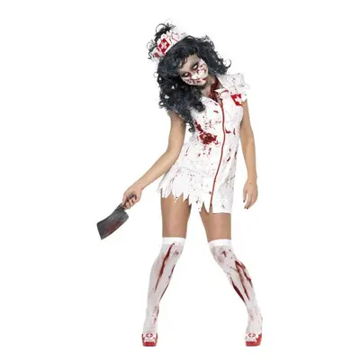 XS Women's White Zombie Nurse Costume - zombie nurse costume dress halloween fancy ladies womens