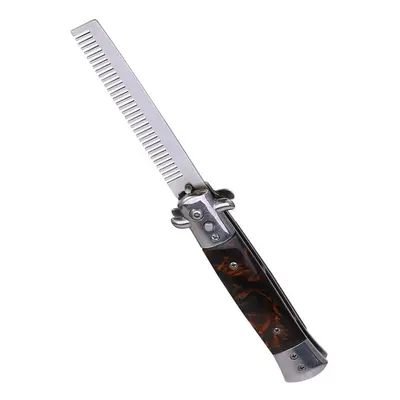 Spring comb, Foldable Colors Folding Switchblade Comb with Knife Push button Hair Care & Styling