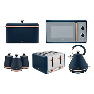 Tower Blue Cavaletto Kettle Toaster Microwave Breadbin Canisters