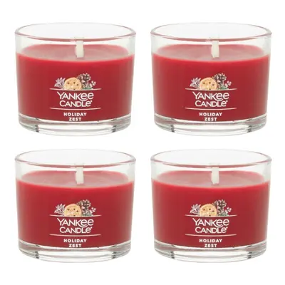 Yankee Candle Signature Votive Mini Candle Jar Holiday Zest Scent Natural Soy Wax Blend Candle w