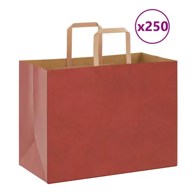 (red, x x cm/ pcs) vidaXL Paper Bags pcs with Handles White 21x11x28 cm Paper Grocery Bag