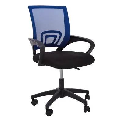 Premier Housewares Blue Home Office Chair with Black Arms