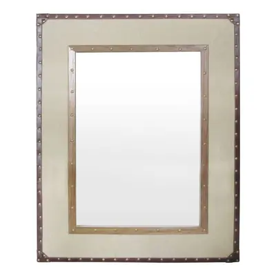 Premier Housewares Natural Linen and Cotton Mix Mirror