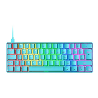 (Blue, Blue Switch) Mechanical Keyboard Keys NKRO RGB Backlight Type-C USB Wired Waterproof ABS 