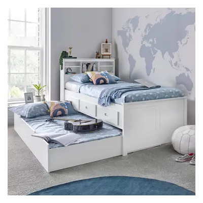 (White, Yes) Venus Guest Bed Day Bed Trundle Bookcase